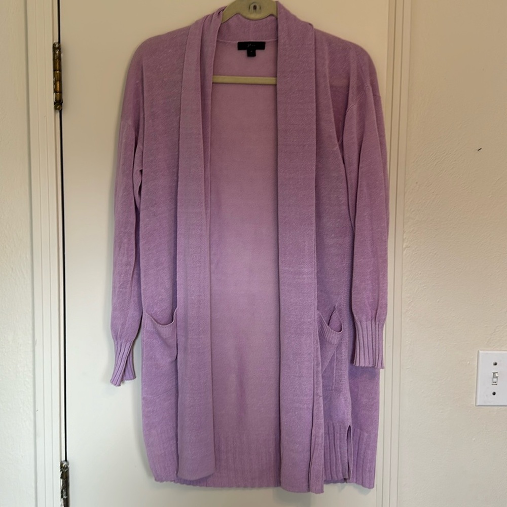Jcrew linen blend open cardigan M